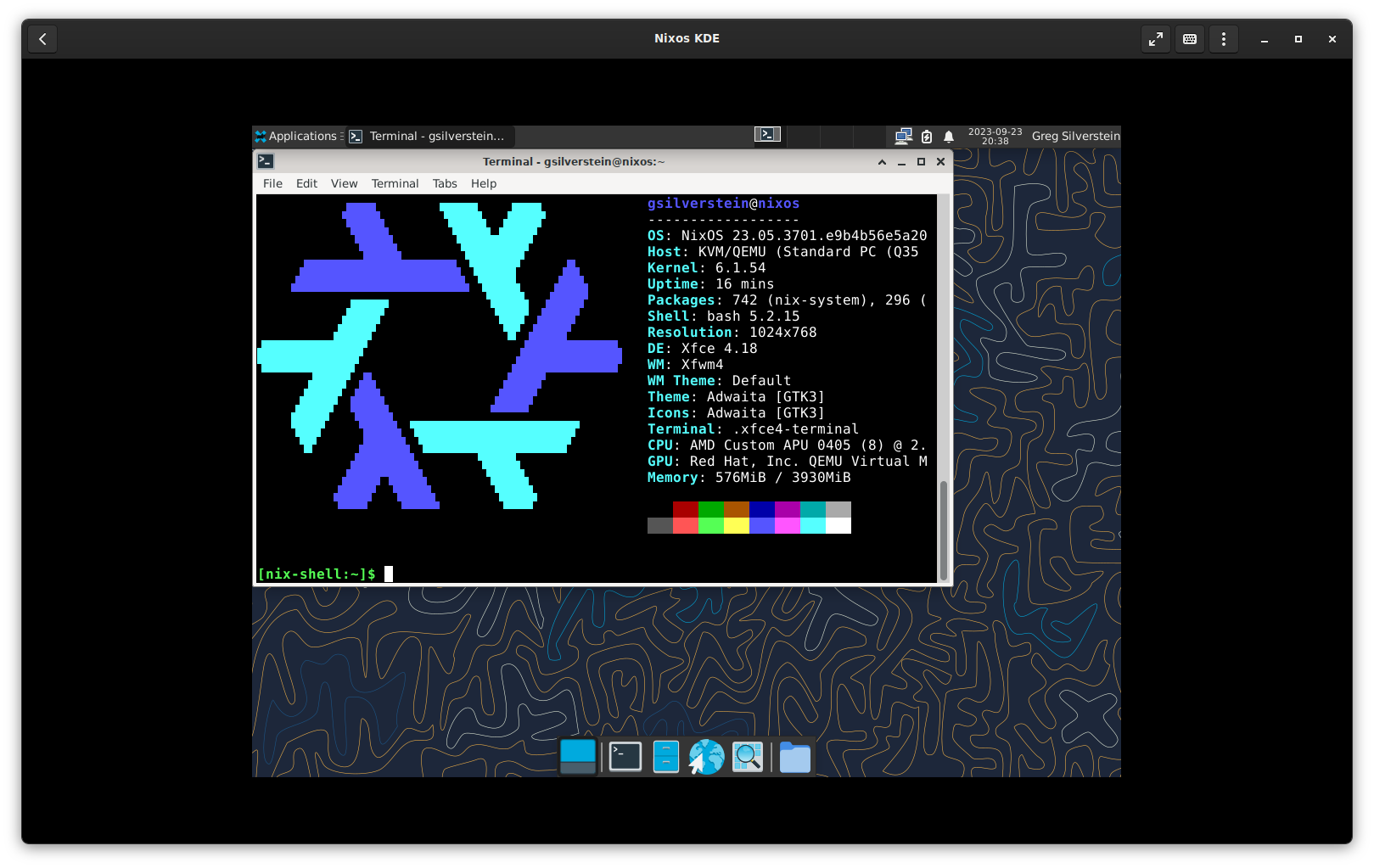 nixos running in vm